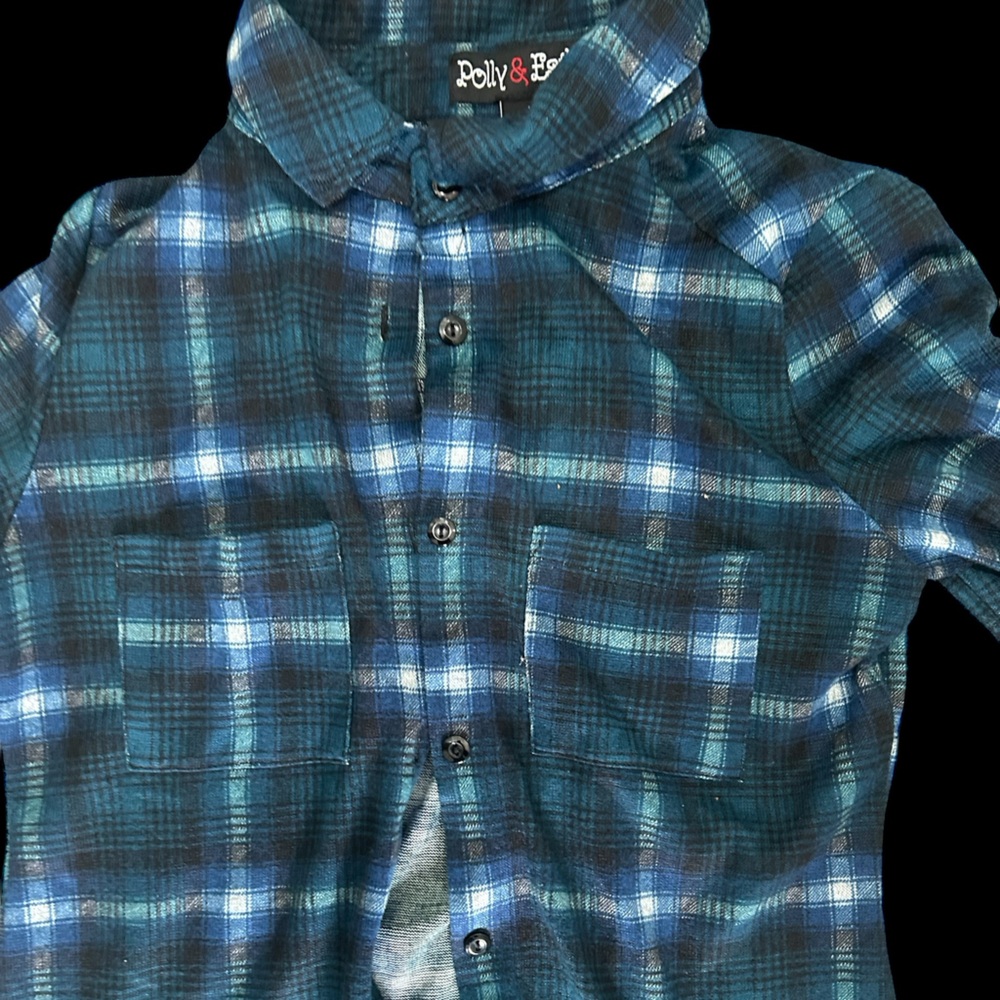 ✨ Blue and white plaid flannel shirt✨ - Picture 3 of 3